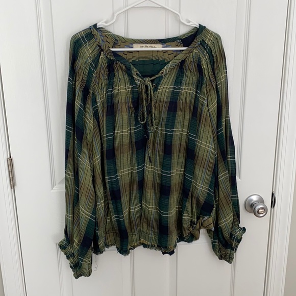 Free People Flannel-Patterned Blouse - Picture 1 of 5